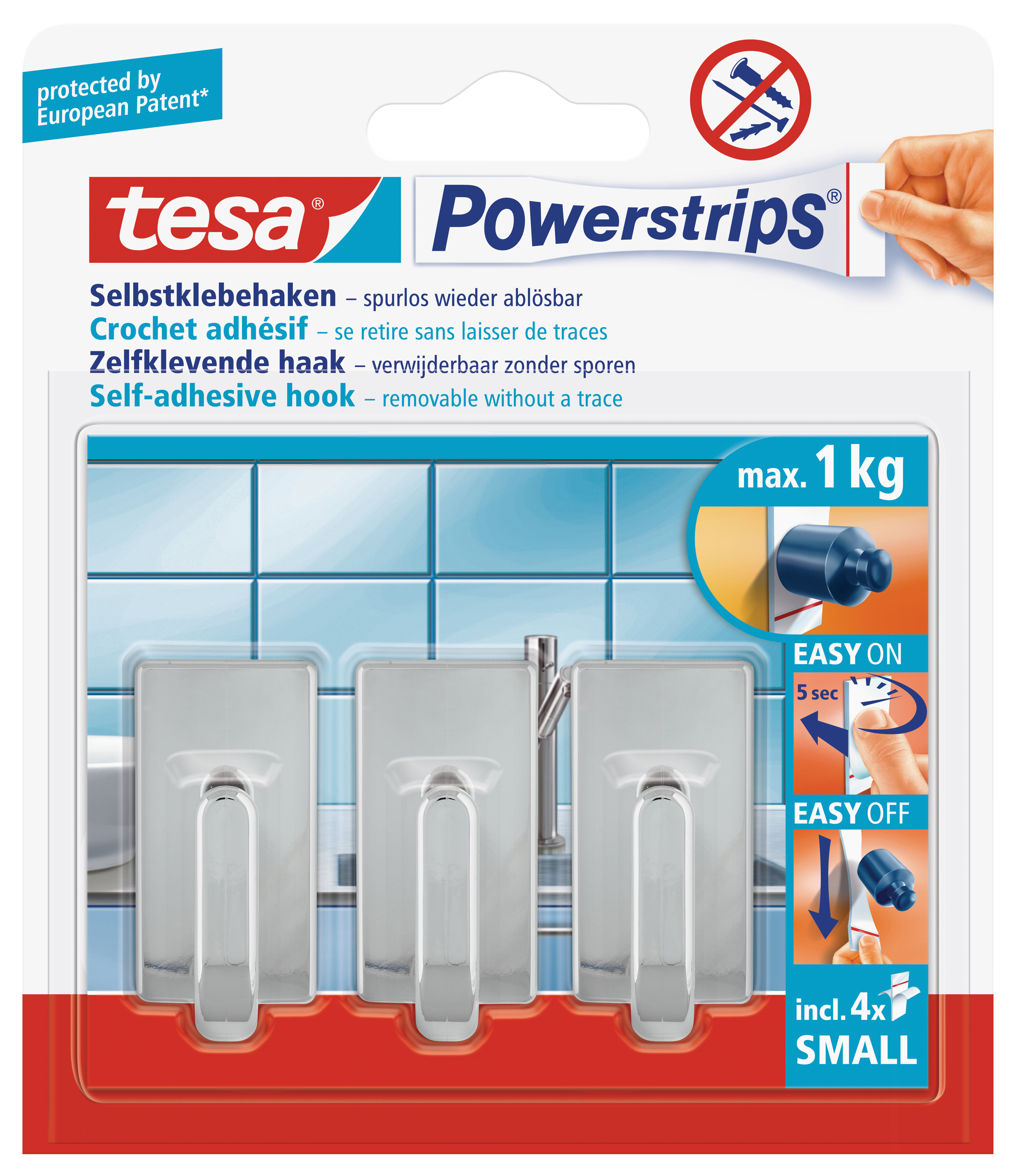 TESA Powerstrips Haken S 575400001 chrom