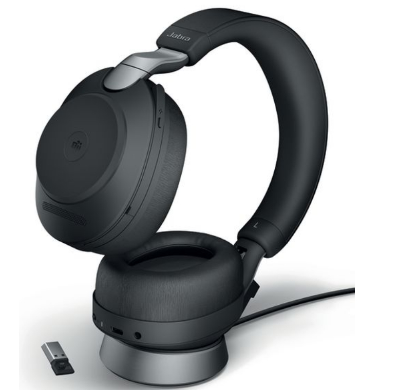 Jabra Headset Evolve2 85 DUO MS Schwarz, USB-C, Ladestation, Ausstattung Mikrofon: Ultra Noise Cancelling, Trageweise: Duo, Skype for Business, Verbindung zum Endgerät: Bluetooth; USB-C, Tragestil: Überkopfbügel, Trageform: Over-Ear, Geeignet für: Bü