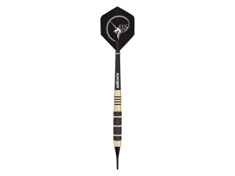 Unicorn Dartpfeile S/T Core Plus Win Black Brass, Gewicht: 19 g, Verpackungseinheit: 1 Stück, Sportart: Dart, Dart Art: Soft Dart