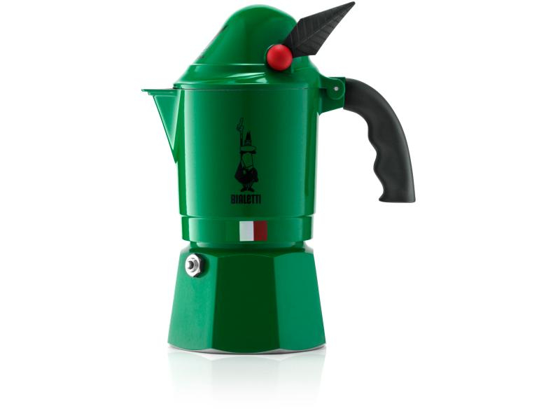 Bialetti Espressokanne Alpina Grün, 3 Tassen, Betriebsart: Manuell, Kompatible Kochfelder: Glaskeramik, Gas, Halogen, Elektrisch, Farbe: Grün, Anzahl Tassen: 3 ×