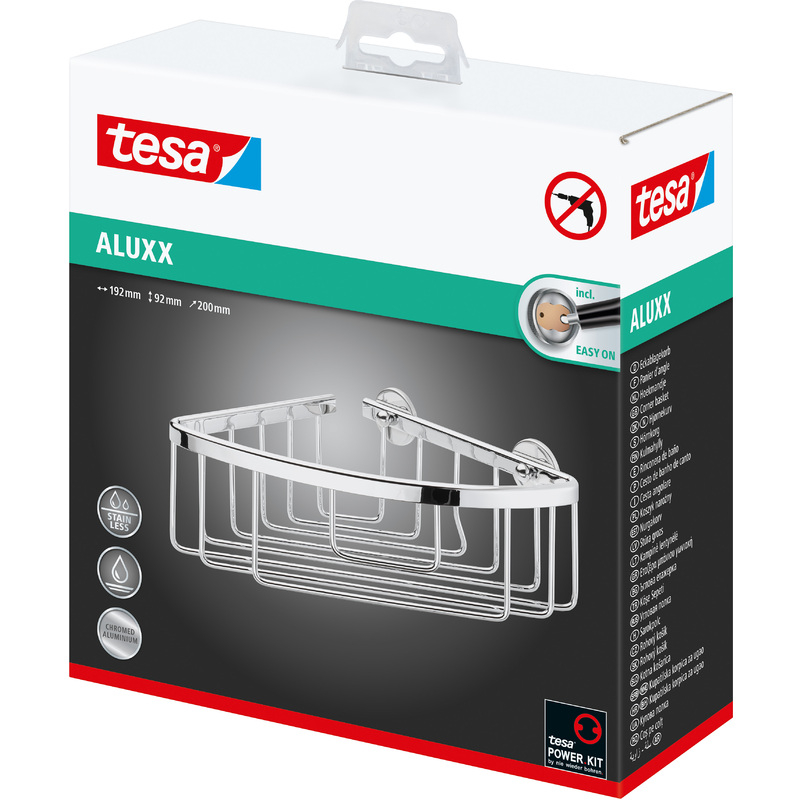 tesa Eck-Duschkorb ALUXX, Aluminium verchromt