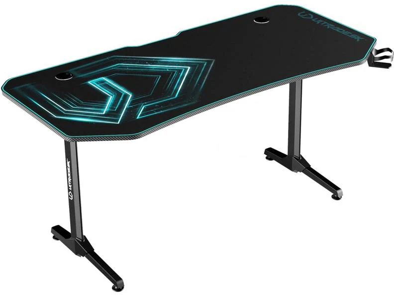 Ultradesk Gaming Tisch Frag XXL Blau, Beleuchtung: Nein, Höhenverstellbar: Nein, Detailfarbe: Schwarz, Blau, Material: Stahl