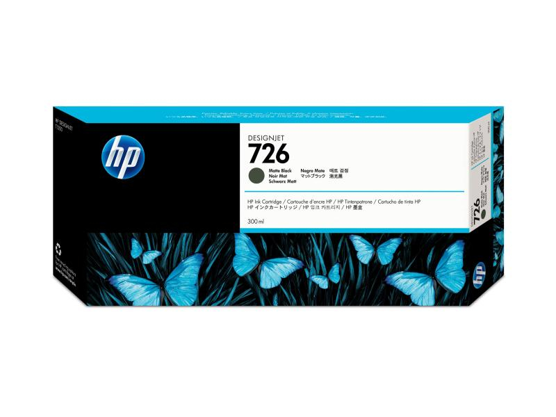 HP Tintenpatrone 726 schwarz matt CH575A DesignJet T1200 300ml