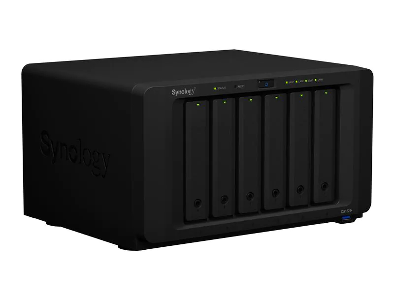 Synology NAS DS1621+ 6-bay NAS, Anzahl Laufwerkschächte: 6, Schacht abschliessbar: Nein, Speicherkapazität: 0 TB, Arbeitsspeicher erweiterbar: Ja, Schnittstellen: eSATA, Type-A USB 3.1 Gen 2, RAID: Ja