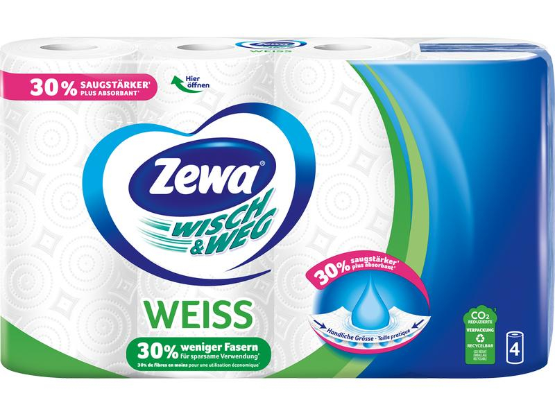 Zewa Haushaltspapier Wisch & Weg 4 Stück, Verpackungseinheit: 4 Stück, Anzahl Blatt: 48 ×, Natürlich Leben: Keine Besonderheiten