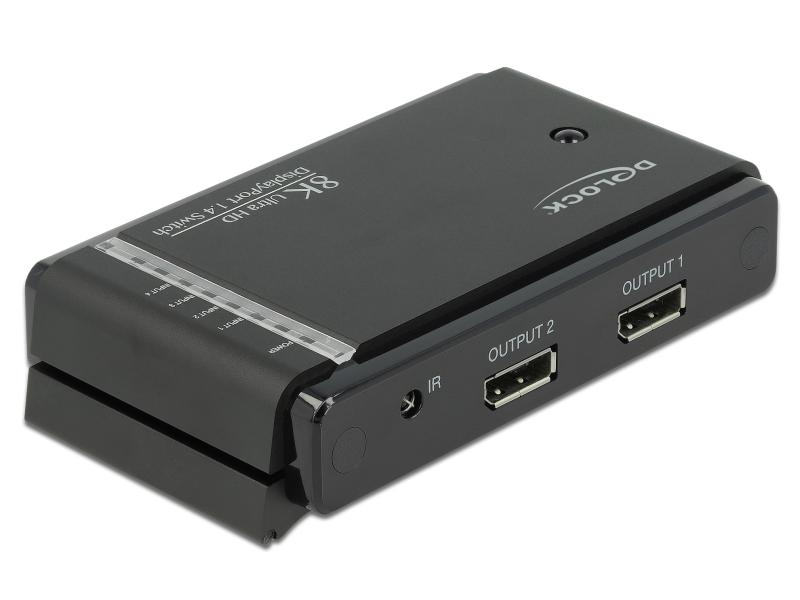 Delock Switchbox 2x2 Port Displayport, 8K, Bedienungsart: Fernbedienung, Anzahl Eingänge: 2 ×, Steckertyp Seite A: DisplayPort, Anzahl Ausgänge: 2 ×, Steckertyp Seite B: DisplayPort