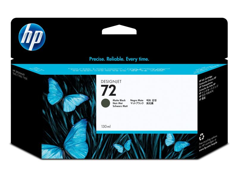 HP Tintenpatrone 72 schwarz matt C9403A DesignJet T1100 130ml