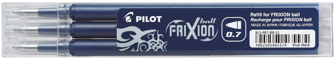 PILOT Mine FriXion Refill BLS-FR7-BB-S3 blau/schwarz 3 Stück