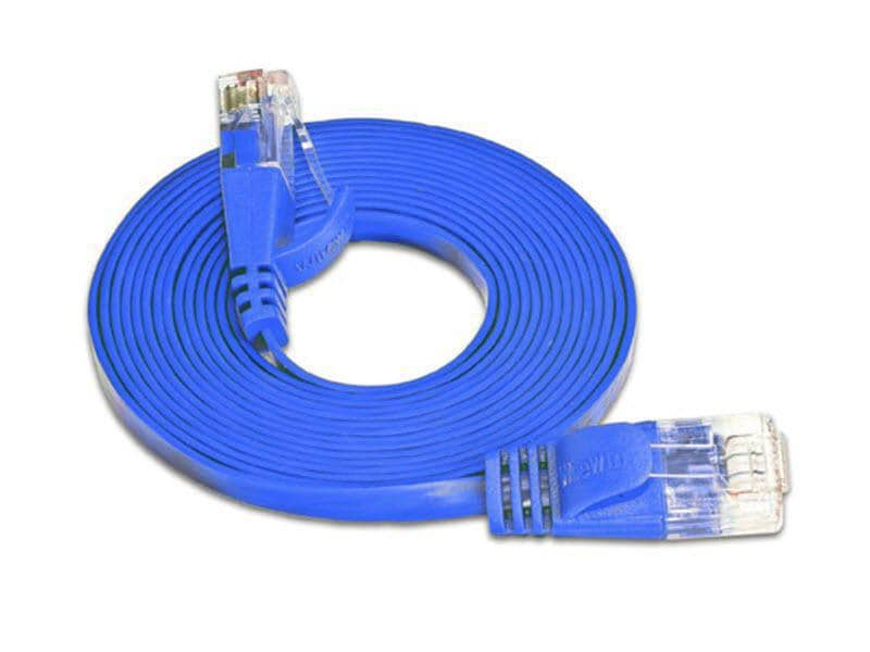 Wirewin Slimpatchkabel Cat 6, UTP, 0.1 m, Blau, Farbe: Blau, Form: Flach, Zusatzfunktionen: Mit Klinkenschutz, Längenaufdruck auf Stecker, Länge: 0.1 m, Anschlüsse LAN: RJ45 - RJ45, Produkttyp: Slimpatchkabel