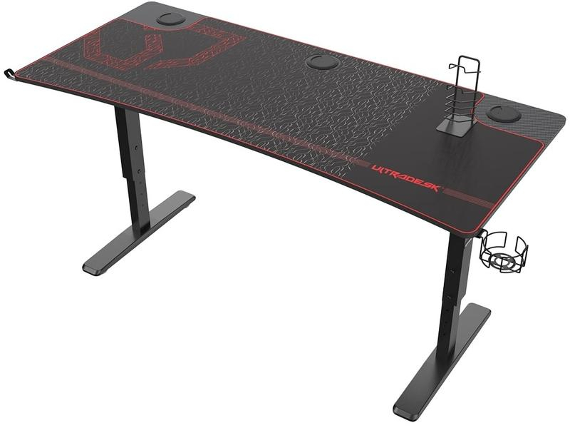 Ultradesk Gaming Tisch Cruiser Rot, Beleuchtung: Nein, Höhenverstellbar: Ja, Detailfarbe: Rot, Material: Stahl