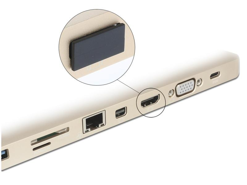 Delock Staubschutz HDMI-A f ohne Griff 10 Stk. Schwarz, Kabeltyp: Adapter, Videoanschluss Seite A: HDMI, Videoanschluss Seite B: Keiner