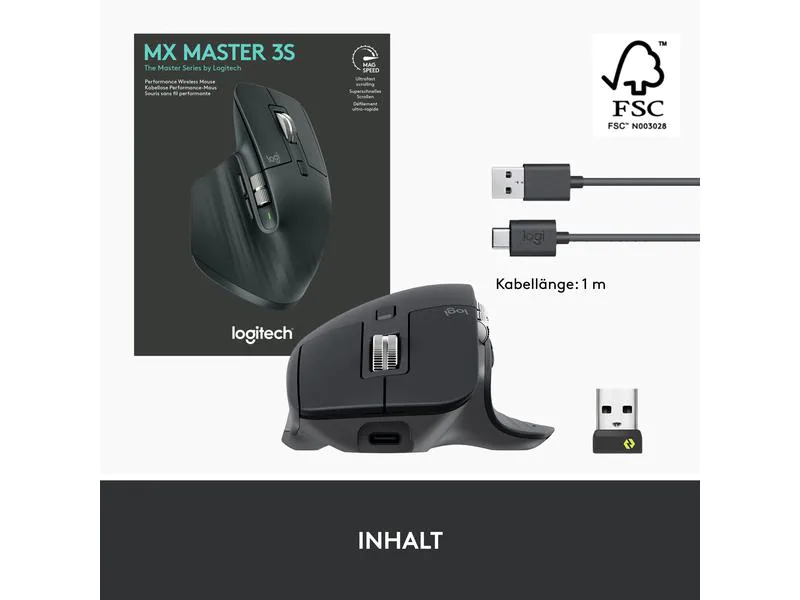 Logitech Maus MX Master 3S Graphite