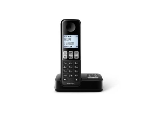 Philips Schnurlostelefon D2551B, Kapazität Wattstunden: 0 Wh, Funktionen Schnurlostelefone: Anrufsperre (Blacklist), Anrufbeantworter, Optische Anrufsignalisierung, Anklopfen