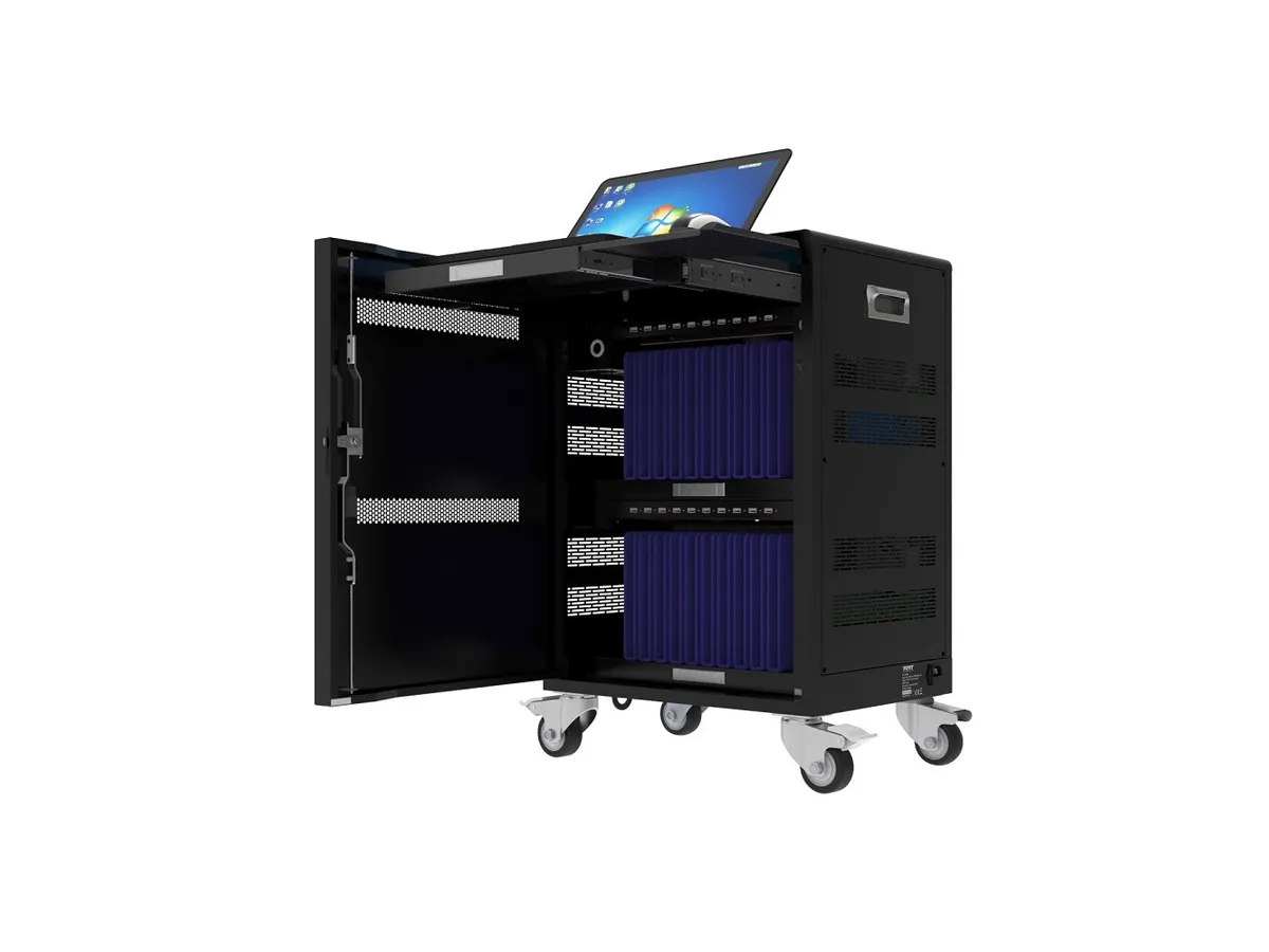 PORT Charging Cabinet 901958 20 Tablets+1 Notebook,Black