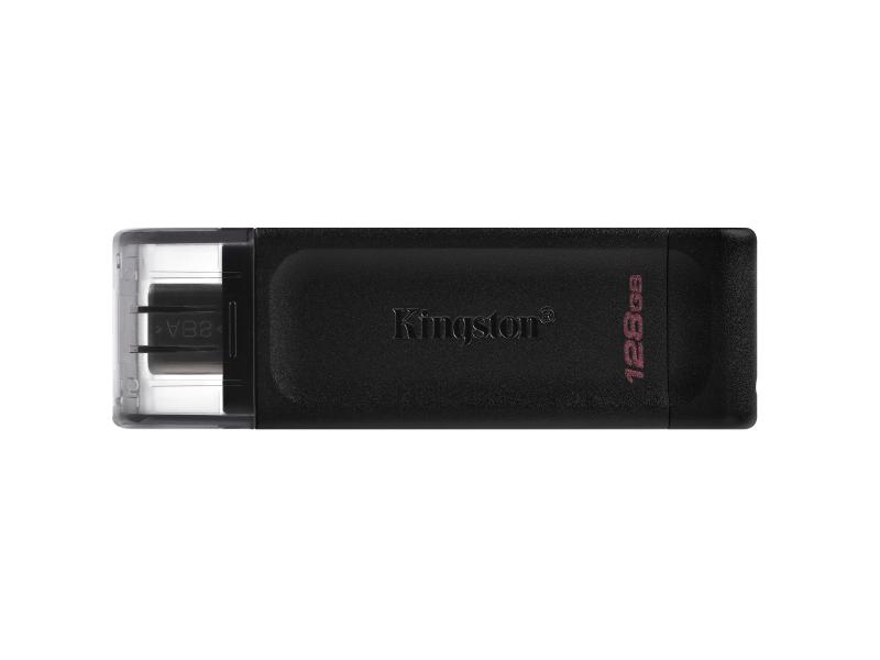 Kingston USB-Stick DataTraveler 70, 128 GB, Lesen: 800 MB/s, Kunststoff, Abgedeckt, Schwarz