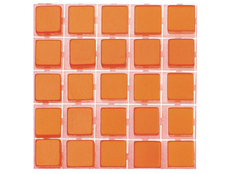 Glorex Selbstklebendes Mosaik Poly-Mosaic 5 mm Orange, Breite: 5 mm, Länge: 5 mm, Verpackungseinheit: 119 Stück, Material: Kunststoff, Farbe: Orange
