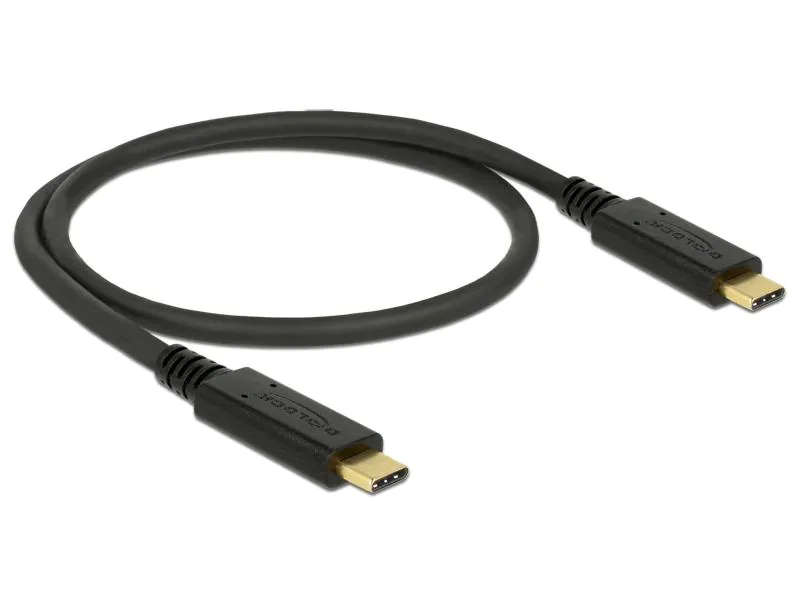 DeLock USB 3.1-Kabel Gen2, 10Gbps C - C 1m, Kabeltyp: Anschlusskabel, Steckertyp Seite A: USB-C Stecker, Farbe: Schwarz, Steckertyp Seite B: USB-C Stecker, USB Standard: 3.1 Gen 2 (10 Gbps), Länge: 1 m, Besondere Eigenschaften: Keine