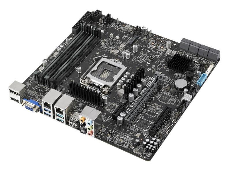 ASUS Mainboard WS C246M PRO, Arbeitsspeicher Bauform: DIMM, Arbeitsspeicher-Typ: DDR4, PCI Steckplätze: Keine, PCI-Express Steckplätze: 1x PCI-Express 3.0 x16, Integrierte Grafik, Prozessorsockel: LGA 1151, RAID Level: 10, Chipsatz: C246