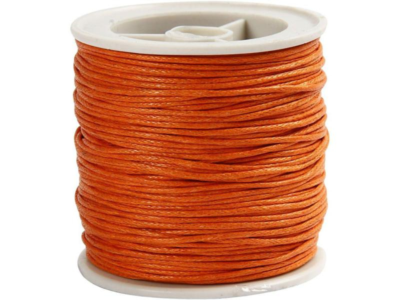 Creativ Company Baumwollband 1 mm gewachst, Länge: 40 m, Durchmesser: 1 mm, Farbe: Orange, Schmuckband-Art: Baumwollband