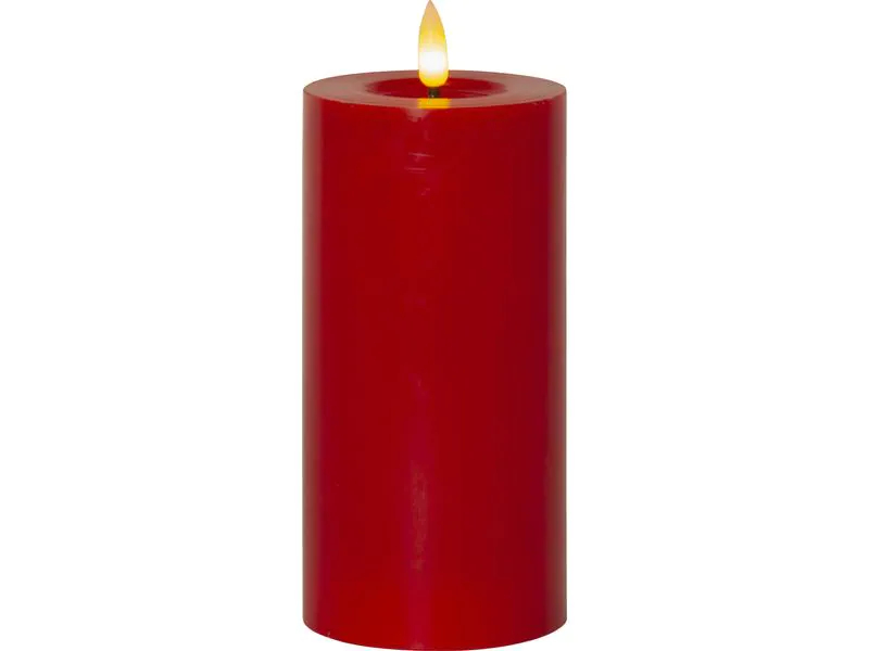 Star Trading LED-Kerze Pillar Flamme Flow, 17.5 cm, Rot, Betriebsart: Batteriebetrieb, Fernbedienung: Nein, Aussenanwendung: Nein, Höhe: 17.5 cm, Timerfunktion: Ja, Set: Nein
