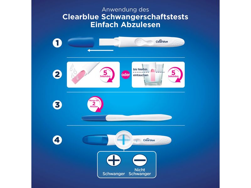 Clearblue Schwangerschaftstest mit verfärbender Spitze