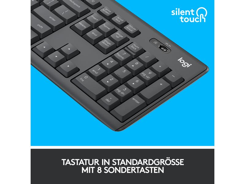 Logitech Tastatur-Maus-Set MK295 Graphite PAN