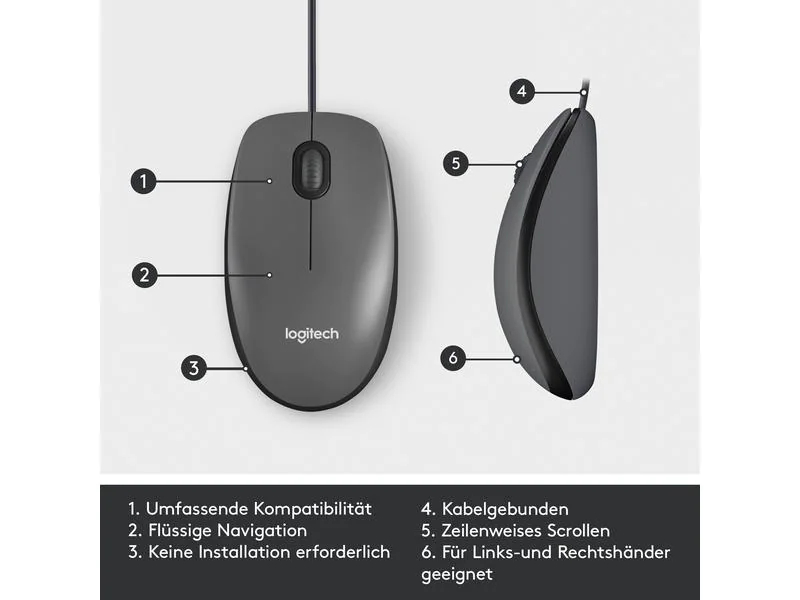 Logitech Maus M100 Optical schwarz