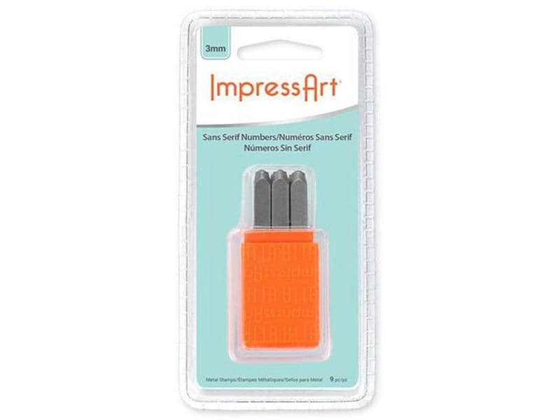 ImpressArt Prägestempel Set 3 mm Zahlen 1-9, 9 Stück