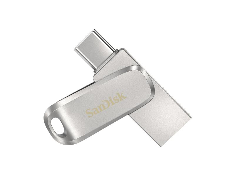 SanDisk USB-Stick Ultra Dual Luxe USB Type-C, 512 GB, Lesen: 150 MB/s, Metall, OTG, Edelstahl