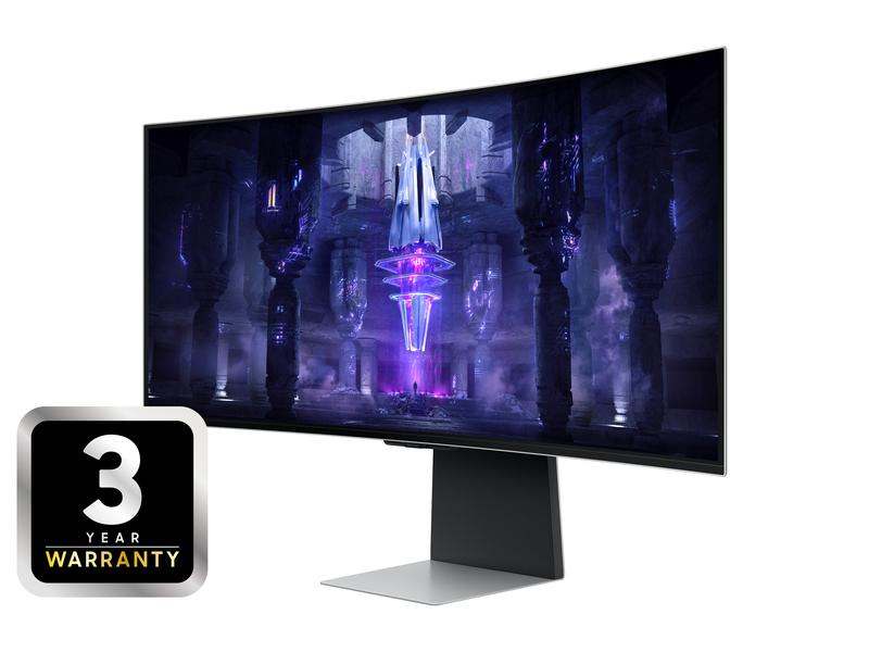 Samsung Monitor Odyssey G8 LS34BG850SUXEN, Bildschirmdiagonale: 34 ", Auflösung: 3440 x 1440 (UWQHD), Anschlüsse: Mini DisplayPort, USB Typ-C, Micro-HDMI, Anwendungsbereich: Gaming, Ergonomie: Schwenkbar, Höhenverstellbar, Neigbar, Curved: Ja