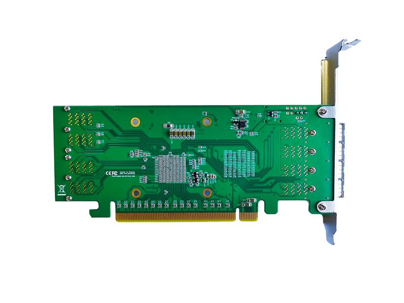 Highpoint RAID-Controller SSD7184 2x 8643, 2x 8644, PCI-Ex16v3, Formfaktor: Low-Profile, Transferrate: 8000 Mbit/s, Anzahl Ports: 4, Schnittstelle Hardware: PCI-Express x16, Anzahl Kanäle: 8, RAID: Ja