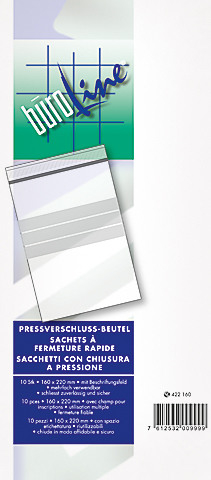 BÜROLINE Pressverschl. Beutel 40×60mm 422040 m. Fenster, transp. 10 Stck.