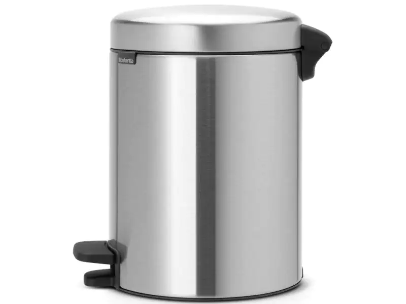 Brabantia Kosmetikeimer NewIcon Matt Steel Fingerprint proof 5 l, Anzahl Behälter: 1, Farbe: Silber, Eimertyp: Kosmetikeimer; Treteimer, Form: Rund, Material: Edelstahl; Kunststoff, Fassungsvermögen: 5 l