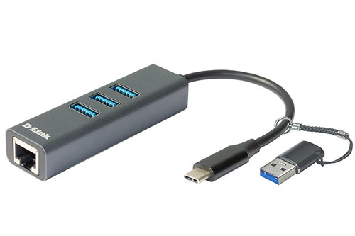 USB-C GIGABIT ETHERNET ADAPTER WITH 3X USB 3.0 PORTS  NMS NS ACCS