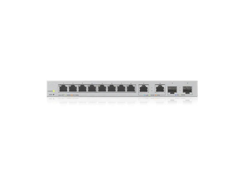 Zyxel Switch XGS1210-12 12 Port, Abmessungen: 250 mm (B) x 27 mm (H) x 104 mm (T), Anzahl Combo Ports: 0, Anzahl Netzteile vorinstalliert: 1 ×, Anzahl PoE Ports: 0 ×, Anzahl VLAN: 0 ×, Anzahl nutzbarer Ports: 12