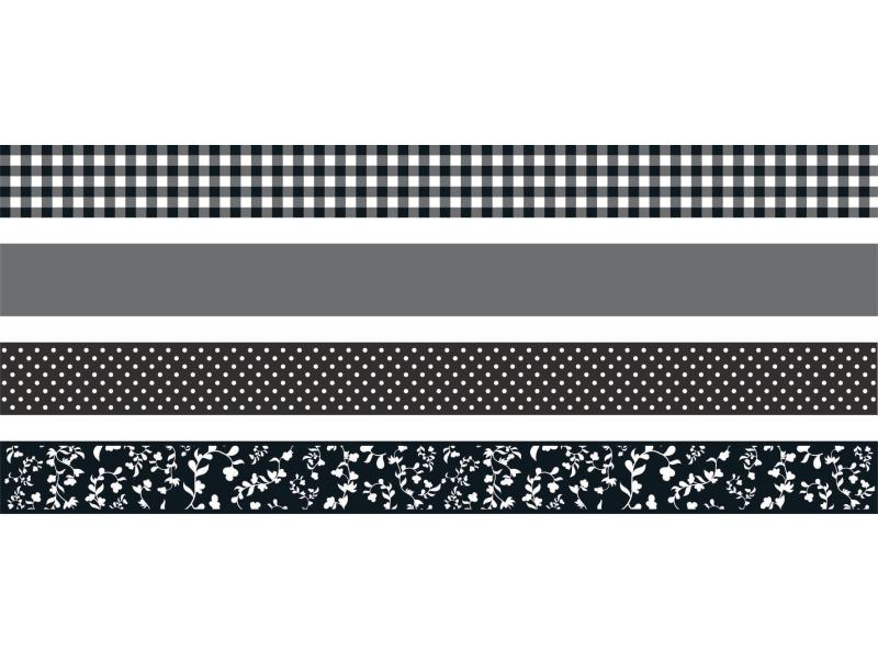 Heyda Washi Tape Colour Code Onyx Schwarz, Farbe: Schwarz, Set