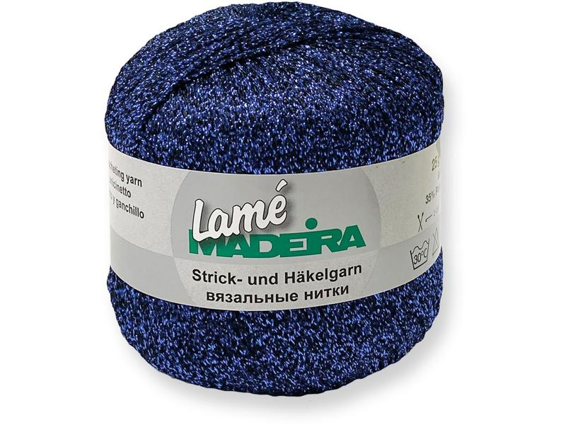 Madeira Häkel- und Strickgarn Lamé 25 g, 175 m, Blau, Farbe: Blau, Garn-Art: Häkel- und Strickgarn, Unterfaden: Nein, Set: Nein