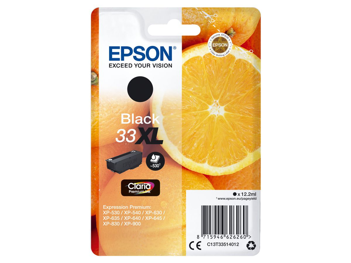 EPSON 33XL | 530 Seiten EPSON Tintenpatrone, schwarz