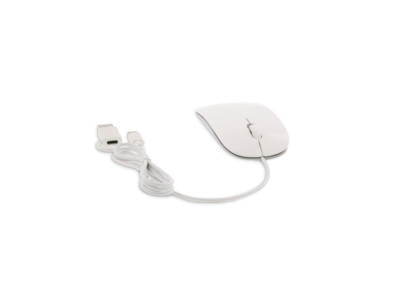 LMP Easy Mouse USB-C, Maus-Typ: Business, Bedienungsseite: Universal, Maus Features: Scrollrad, Farbe: Weiss, Verbindungsart: Verkabelt, Schnittstelle: USB