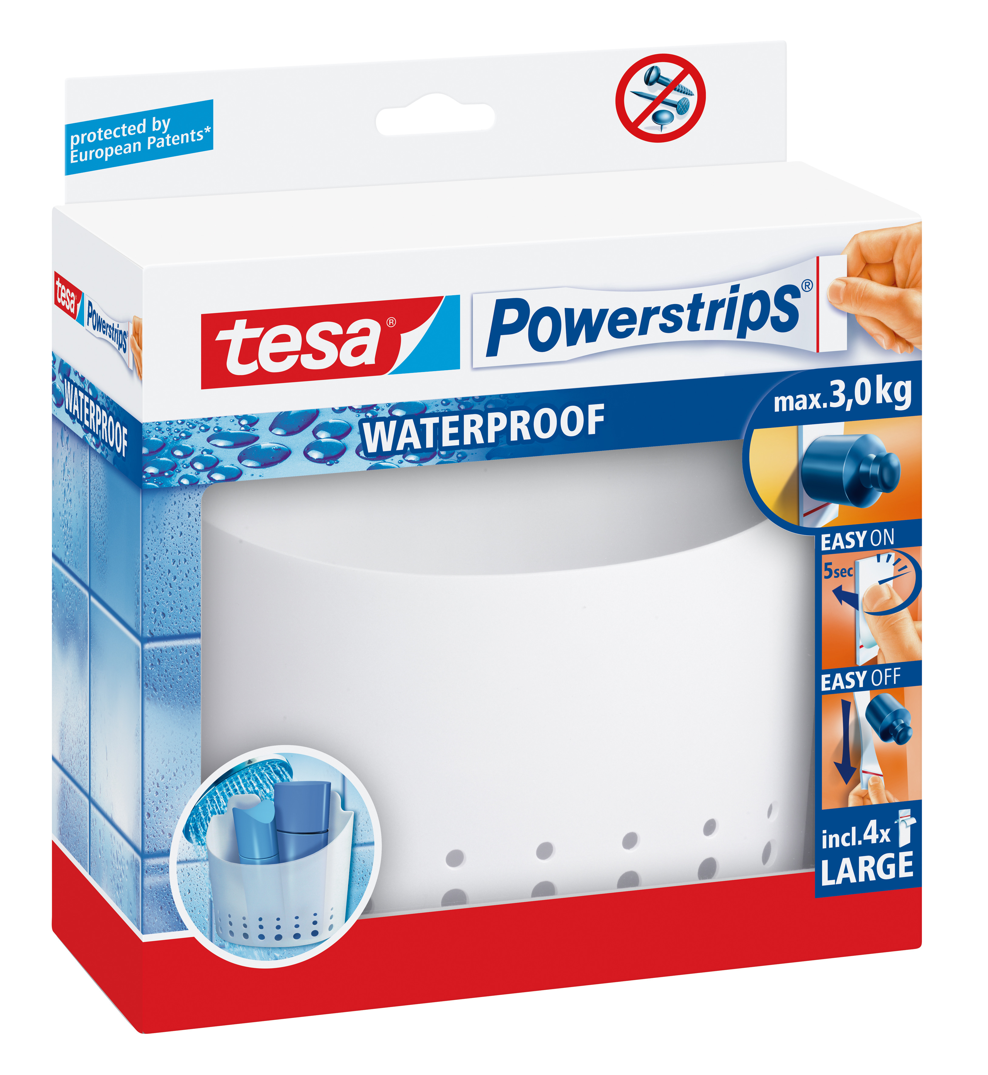 TESA Powerstrips Korb L 597060000 weiss