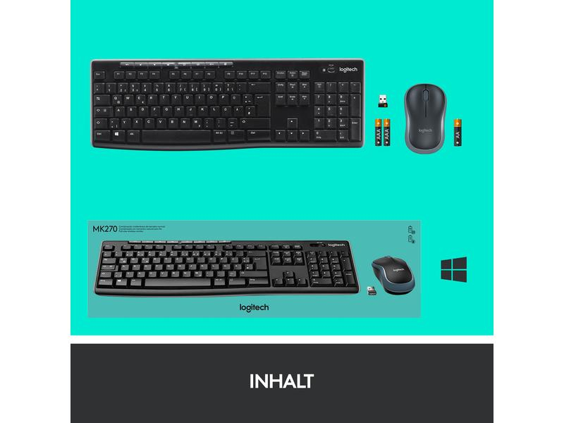 Logitech Wireless Tastatur-Maus-Set MK270 EER (RUS)