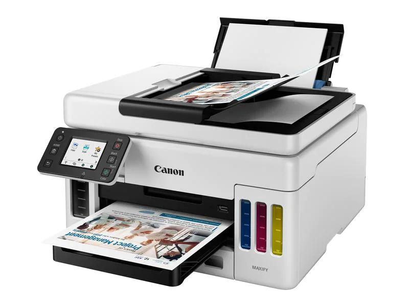 Canon Multifunktionsdrucker MAXIFY GX6050, Druckertyp: Farbig, Drucktechnik: Tintenstrahl, Total Fassungsvermögen Papierzuführungen: 350 Seiten, Mobildruck: Ja, Anzahl Papierzuführungen (maximal): 2, Druckgeschwindigkeit (farbig): 15.5 ppm