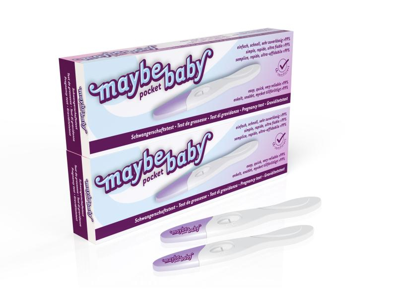 maybe-baby Schwangerschaftstest Pocket 2er Pack, Packungsgrösse: 2 Stück, Anzeige: Analog, Testtyp: Schwangerschaftstest