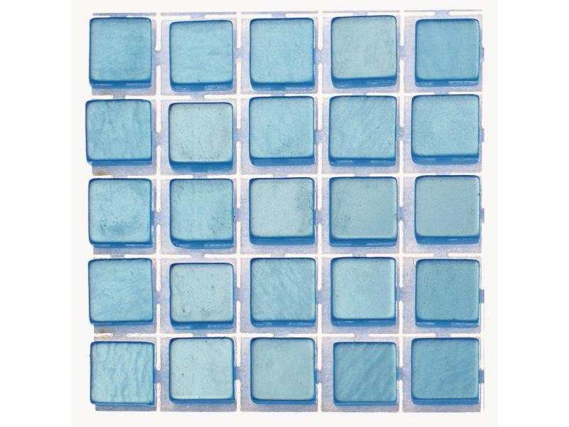 Glorex Selbstklebendes Mosaik Poly-Mosaic 5 mm Hellblau, Breite: 5 mm, Länge: 5 mm, Verpackungseinheit: 119 Stück, Material: Kunststoff, Farbe: Hellblau