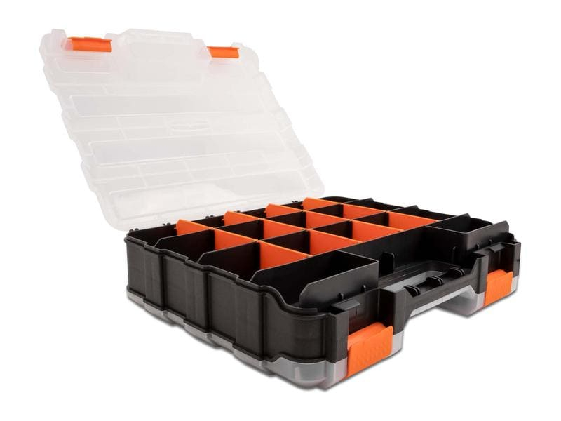 Delock Sortimentskasten Orange / Schwarz 34 Fächer, Produkttyp: Sortimentskasten, Anzahl Fächer: 34 ×