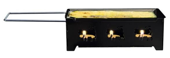 Nouvel Teelicht-Raclette Heat Cheese! @home, Farbe: Schwarz, Form: Rechteck, Anzahl Teelichte: 4 ×, Material: Stahl