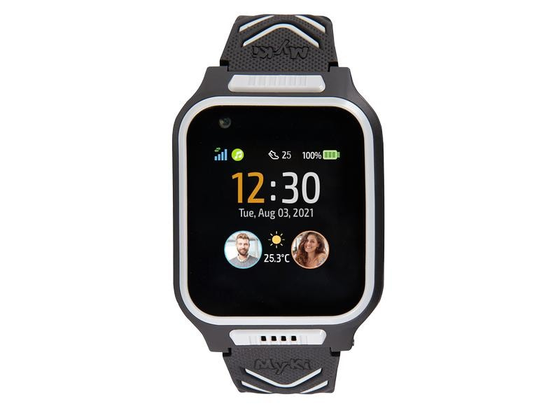 MyKi Smartwatch 4 Schwarz/Grau, Touchscreen: Ja, Verbindungsmöglichkeiten: Bluetooth, 4G, Schutzklasse: IP67, Betriebssystem: andere, GPS: Ja, Smartwatch Funktionen: Erinnerungen, SOS-Taste, Wecker, Sprachnachrichten, Mikrofon, Fotoaufnahme, Benachrichtig