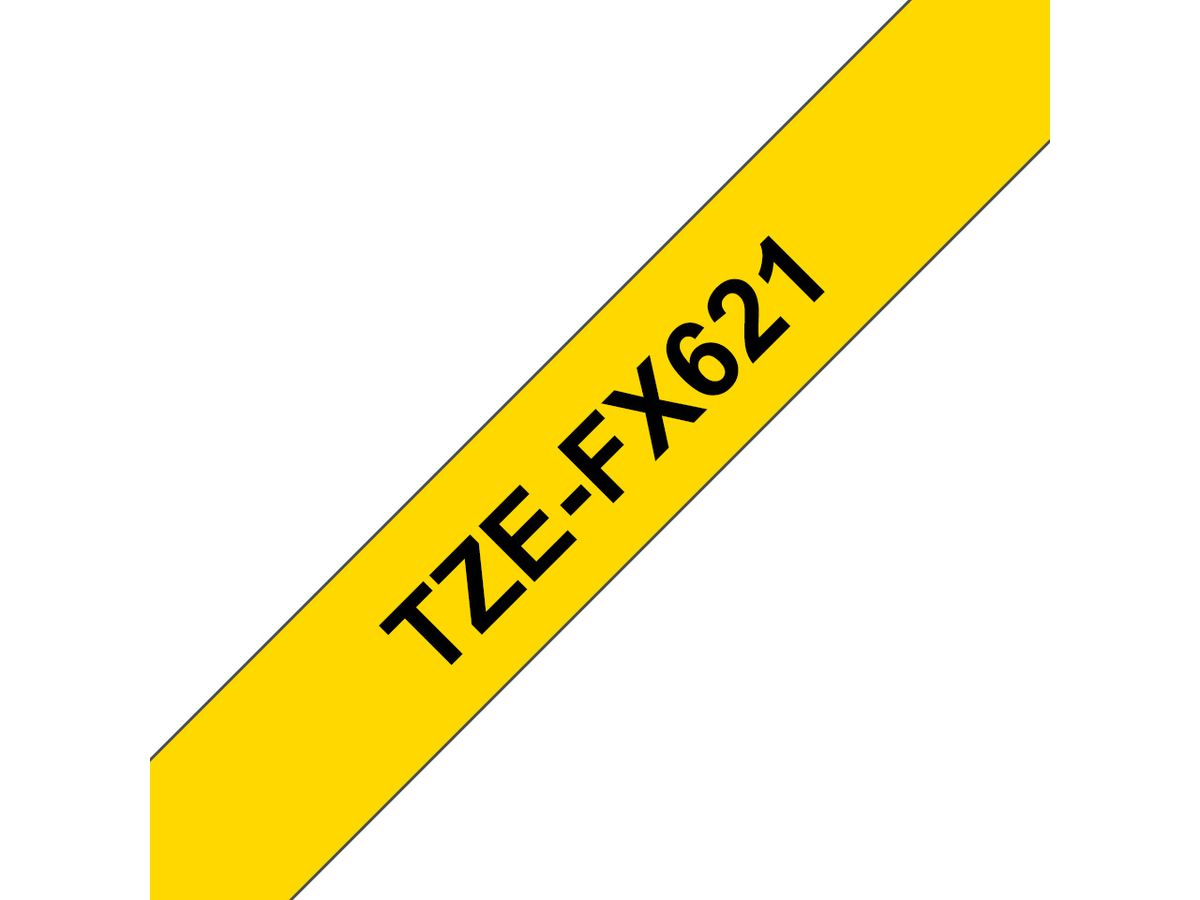Brother Beschriftungsband TZe-FX621 Flexibel Schwarz auf Gelb 9mm
