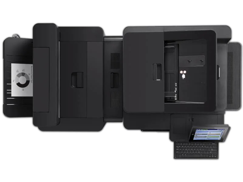 Hewlett-Packard HP MFP FLOW M830Z, Schwarzweiss Laser Drucker, A3, 56 Seiten pro Minute, Drucken, Scannen, Kopieren, Fax, Duplex