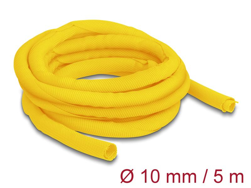 Delock Kabelschlauch selbstschliessend 5 m x 10 mm Gelb, Detailfarbe: Gelb, Breite: 10 mm, Länge: 5 m, Produkttyp: Kabelschlauch, Ausstattung Kabelmanagement: Zuschneidbar, Wiederverwendbar, Verpackungseinheit: 1 Stück